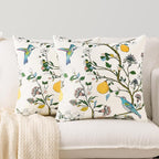 MUSSEL White Velvet Throw Pillow Covers 20x20 Pack of 2, Vintage Floral Pillow Covers, Mid Century Flower Plant Cushion Covers for Sofa Living Room Home Decor