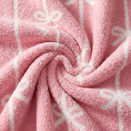 WRENSONGE Throw Blanket Vertical Stripes Bowknot Pink Soft Cozy Fluffy Warm Throw for Couch Sofa Bed Camping Picnic Travel Lightweight - 50"*60"