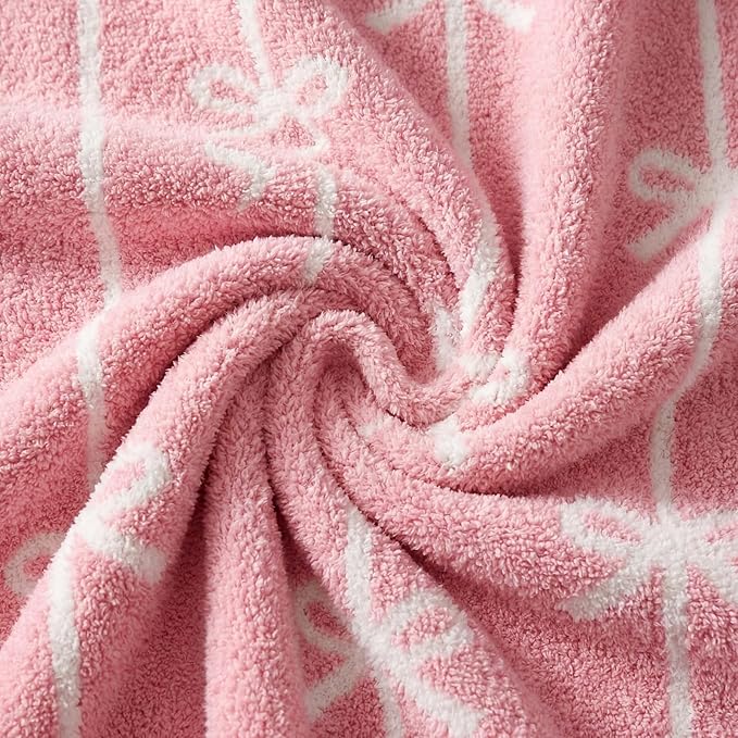 WRENSONGE Throw Blanket Vertical Stripes Bowknot Pink Soft Cozy Fluffy Warm Throw for Couch Sofa Bed Camping Picnic Travel Lightweight - 50"*60"