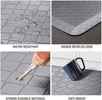 HappyTrends Kitchen Floor Mat - 4/5 Inch Thick Anti-Fatigue Kitchen Rug,Waterproof Non-Slip Kitchen Mats and Rugs Heavy Duty Ergonomic Comfort Rug for Kitchen,Office,Sink,Laundry,(17.3"x28", Gray)