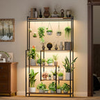 Large Plant Stand Indoor with Grow Light , 72" Tall Metal Plant Shelf, 5 Tiers 12 Pots Holder, Heavy-Duty Rectangle Display Rack for Living Room, Patio, Corner