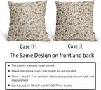 Brown Grey Gray Floral Pillow Covers 20x20 Set of 2 Vintage Rustic Old Style Cute Small Flower Print Decorative Outdoor Pillowcases Farmhouse Throw Cushion Case Decor for Couch Sofa Bed