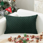 Kevin Textile 12x24 Inch Pillow Cover 1 Pack Boho Christmas Decorative Soft Striped Corduroy Lumbar Farmhouse Color Accent Rectangle Cushion Case for Living Room Couch Sofa Bed, Army Green
