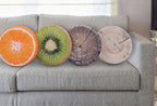 HYSEAS Decorative Round Throw Pillow, 3D Digital Print Comfortable Kids Funny Cute Wood Log Forest Décor Seat Cushion for Home, Couch, Sofa, Bedroom, Living Room, Light Green Stump, 2 Pack