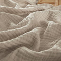 PHF 100% Cotton Muslin Throw Blanket 50" x 60", 4-Layer Lightweight Gauze Throw, Breathable Cloud-Soft Minimalist Blanket for Bed, Couch, Camping & Baby, Taupe, Ideal Gift