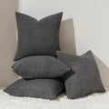 Topfinel 4 Packs Dark Grey Decorative Throw Pillow Covers 20x20 Inch for Living Room Couch Bed, Rustic Modern Farmhouse Home Decor, Soft Corduroy Bulge Cute Accent Square Cushion Case 50x50 cm