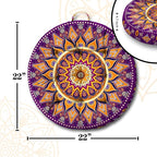 Mandala Meditation Cushion, Boho Meditation Mat, Meditation Pillows for Sitting on Floor, Cushions for Sitting in Home and Outdoor, Round Floor Pillows Cushion Seating for Yoga Accessories 22'' X 22''