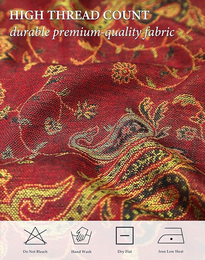 Achillea Reversible Paisley Pashmina Rave Scarf – Exotic Indian Shawls and Wraps for Evening Dresses, Festivals, All Seasons