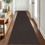 EARTHALL Washable Runner Rug 2x8 Ft Non Slip Runners for Hallways Cotton Rubber Backed Kitchen Runner Braided Indoor Floor Carpet Runners for Entryway, Hallway, Kitchen, Bedroom, Taupe/Coffee