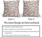 4th of July Floral Pillow Covers 22x22 Set of 2 Vintage Rustic Old Style Navy Blue Red White Flower Print Decorative Outdoor Pillowcases Patriotic Throw Cushion Case Decor for Couch Sofa Bed