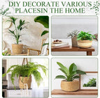 Sieral 5 Pcs Seagrass Hand Woven Planter Basket Large Plant Pots Indoor Flower Pots Cover, 12+10+8+7+6 Inch Storage Planter Containers with Plastic Liners