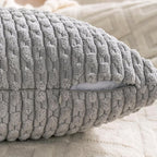Set of 4 Grey Decorative Throw Pillow Covers 24x24 Inch Corduroy Pillow Covers for Bed Couch Sofa Living Room Soft Square Cushion Cases