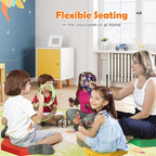 Costzon 6-Piece 15 inch Kids Floor Cushion, 2" Thick Waterproof Daycare Preschool Hexagon Foam Cushion with Handle for Toddlers, Soft Flexible Seating for Classroom, Home, Kindergarten or Nursery