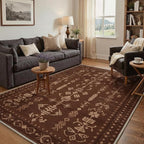 GENIMO Area Rug 2x3 Doormat, Machine Washable Low Pile Rugs, Small Retro Chenille Entryway Mat for Entrance, Hallway, Kitchen and Corridor, Coffee Brown