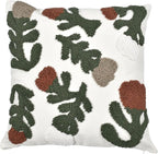 Boho Pillow Covers 18X18 Inch Boho Tufted Throw Pillow Covers Decorative Tassels Cushion Cover Farmhouse Pillow Case for Couch Sofa Bed Living Room Bedroom, Rust Floral