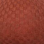ARTPLAN - Round Knit Pouf - Woven Floor Ottoman - Handmade & Hand Stitched - 19.7 Dia x 12.8 High - Boho Home Décor - Living Room - Bedroom,Brick Red