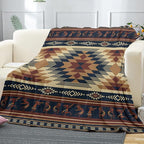 Aztec Throw Blanket, Tribal Soft Cozy and Warm Couch Blankets Gift for Aztec Lover, Decorative Blankets for Sofa Couch Bed, Brown Khaki 50×60 inches
