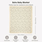 insular Cotton Muslin Baby Blanket with Tassel, Boho Bohemian Muslin Swaddle Blanket Baby Receiving Blanket with Fringe, Nursery Decor Throw or Nursing Blankets, 47" x40”, Cherry