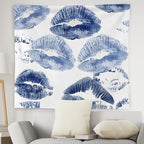 WNAGT Trendy Black and White Kiss Lips Tapestry Wall Hanging, Funky Makeup Wall Decor, Fashion Aesthetic Wall Blanket Decor for Girls Room College Dorm Makeup Room Beauty Room, 50x60 Inch