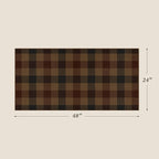 JTJ Vintage Large Door Mat Indoor Entrance - 2x4 Easy Jute Fall Rugs Outdoor for Patio, Balcony, Kitchen, Mudroom, Washable Earthy Brown and Red Checkered Elegence Décor