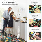GENIMO Kitchen Mats for Floor, Cushioned Kitchen Rugs Non Slip Washable, Farmhouse Anti Fatigue Mat Waterproof, Comfort Standing Mat Rug for Office, Home, Sink, Laundry, Garage, 17.3"x59", Black