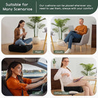 HIGOGOGO Tufted Corduroy Recliner Seat Cushion for Elderly, 20x20x6 Inch Extra Large Square Seat Cushion for Recliner Chair, Floor Pillow, Office Chair, Car, No Pressure on Thighs, Black