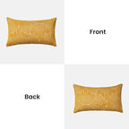 AELS Boho Decorative Textured Throw Pillow Covers 12x20, Organic Modern Mid Century Rainbow Tufted Pillow Case, Farmhouse Rustic Geometric Woven Cushion Case for Bed Couch Sofa, Mustard Yellow