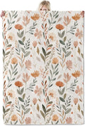 Floral Fall Garden Blanket 60×80 Inch,Soft Beige Botanical Lightweight Flannel Throw with Autumn Wildflower,Boho Rustic Farmhouse Home Decor,Gifts for Girls,Women