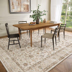 Washable Area Rugs for Living Room: 9x12 Bedroom Rug Boho Vintage Area Rug Stain Resistant Non Slip Low Pile Lightweight Soft Carpets for Dining Room Kitchen Nursery Kids Room Playroom Home Office