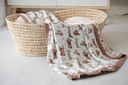 Little Jump Cowgirl Floral & Highlandcow Muslin Blanket Baby Quilt - Silky Soft and Breathable Crib Blanket for Daycare - Large 47" x 47" - 2 Layers Toddler Summer Blankets for Girls (Cow Girl)