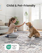AMADA HOMEFURNISHING 9x12 Washable Area Rug, Low-Profile Large Area Rug with Non-Slip Backing & Durable Edge Binding, Vintage Large Rugs for Living Room, Bedroom & Dinning Room