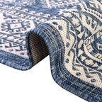 Rugs.com Outdoor Aztec Collection Rug – 2x4 Hearth Blue Flatweave-Pile Rug Perfect for Living Rooms, Large Dining Rooms, Open Floorplans