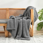 HORIMOTE HOME Ultra Soft Cozy Sherpa Throw Blanket, Grey Pattern Reversible, Light Weight Warm Decorative Boho Style Throw Blanket Cover for Sofa, Couch, Bedroom,Travel, Outdoor,50”x60”