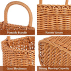1Pcs Kitchenware Hanging Basket Wall Hanging Flower Baskets Front Door Hanging Basket Woven Hanging Basket Tableware Plant Basket 11 x 6.68 x 4.32inch