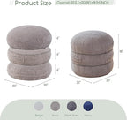 HIGOGOGO Pouf Ottoman Stuffed Round Modern Foam Filled Foot Rest Poufs 20 X 18 Inches Modular Ottomans Separated Into Floor Cushions for Living Room Chair Decorative Stool, Grey