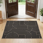 GarveeHome Rainbow Easy Jute Rug 2x3 Entryway Rug Indoor Outdoor Front Door Mat Neutral Non Slip Non Shedding Washable Farmhouse Kitchen Carpet