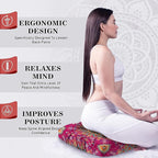 Mandala Meditation Cushion, Boho Meditation Mat, Meditation Pillows for Sitting on Floor, Cushions for Sitting in Home and Outdoor, Square Floor Pillow Cushion Seating for Yoga Accessories 22'' X 22''