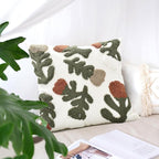Boho Pillow Covers 18X18 Inch Boho Tufted Throw Pillow Covers Decorative Tassels Cushion Cover Farmhouse Pillow Case for Couch Sofa Bed Living Room Bedroom, Rust Floral