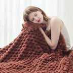 NEWCOSPLAY Super Soft Twin Blanket Coffee Premium Silky Flannel Fleece 3D Clouds Stylish Jacquard Lightweight Bed Blanket All Season Use 350GSM (Coffee, Twin(60"x80"))