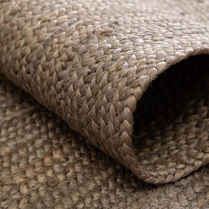 Unique Loom Braided Jute Collection Area Rug - Dhaka (7' 1" x 10' Rectangle, Gray)