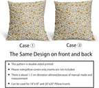 Green Yellow Floral Pillow Covers 16x16 Set of 2 Vintage Rustic Old Style Cute Small Flower Print Decorative Outdoor Pillowcases Farmhouse Throw Cushion Case Decor for Couch Sofa Bed