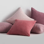 Topfinel Aesthetic Pink Room Decor Throw Pillows Covers for Couch Living Room Bedroom, Coquette Room Decorative Fluffy Corduroy Cushion Cover 18x18 Inch Set of 4 (Blush/Rose/Hot Pink)