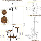 Plant Stand Indoor with Grow Light - 72" Tall Plant Shelf Indoor, 5 Tiered Corner Plant Stands for Indoor Plants, Hanging Plant Holder Flower Display Holders for Living Room, Balcony Decor