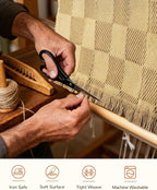 BESTSWEETIE 4'x6' Washable Rug Hand-Woven Low Pile Soft Checkerboard Pattern Reversible Checkered Braided Rugs with Short Fringe Carpet for Living Room Bedroom Dining Room Home Decor - Naturejute