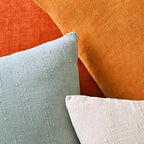 Set of 4 Soft Textured Decorative Throw Pillow Covers 18x18 Inch Cozy Farmhouse Cushion Cover Square Accent Pillow Cases for Bed Couch Sofa Living Room, Beige Aqua Burnt Orange