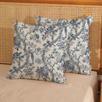 Chinoiserie Pillow Covers 20x20 Set of 2 Blue and White Bird Floral Throw Pillows Vintage Blue Flowers Decorations Outdoor Pillowcase Chinoiserie Decor Farmhouse Cushion Case for Couch Home