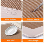 Kitchen Mats, 2PCS Kitchen Rugs for Floor, Cushioned Anti-Fatigue Mats for Kitchen Floor, Non-Slip Standing Desk Mat for Sink, Home, Laundry & Office, 17.3"x30"+17.3"x59" (Khaki)