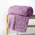 EverGrace Jacquard Boho Sherpa Fleece Throw Blanket for Couch, Super Soft Cozy Fuzzy Plush Blankets for All Seasons, Reversible Thick Warm Blanket for Bed, Sofa, Living Room, Mauve Purple, 60" x 80"
