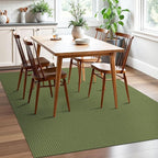 EARTHALL Woven Area Rugs 5x7 Ft Washable Living Room Rugs Non Slip Rubber Backed Dining Room Rug Braided Bedroom Rugs Indoor Floor Carpet for Living Room, Bedroom, Dining Room, Green