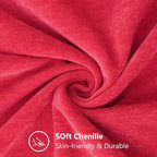 decorUhome Chenille Christmas Red Throw Pillow Covers 18x18 Inch Set of 2, Decorative Soft Couch Pillow Covers Solid Dyed Accent Farmhouse Neutral Square Pillow Cases for Sofa Bed Living Room